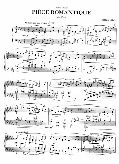 First page of Pièce romantique