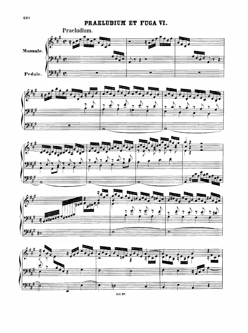 First page of Prelude and Fugue in A major