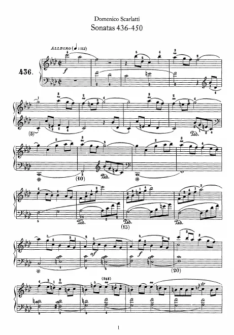First page of Keyboard Sonata in F minor