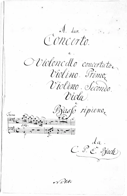 First page of Cello Concerto in A major
