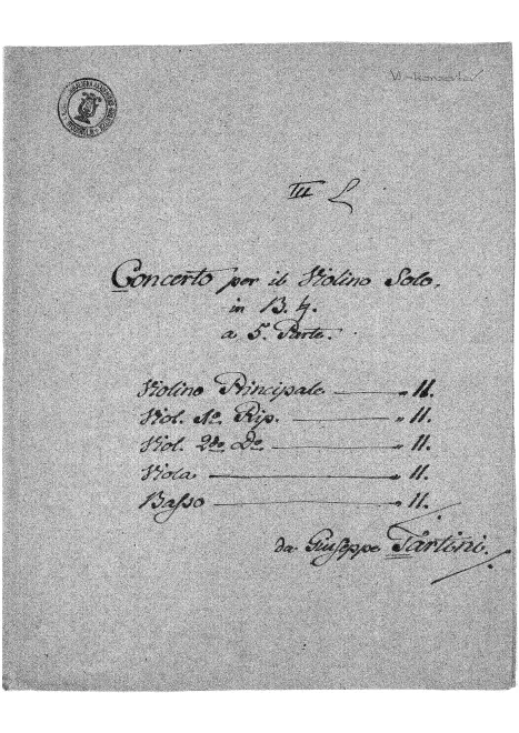 First page of Violin Concerto in B-flat major