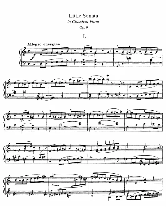 First page of Petite sonate dans la forme classique