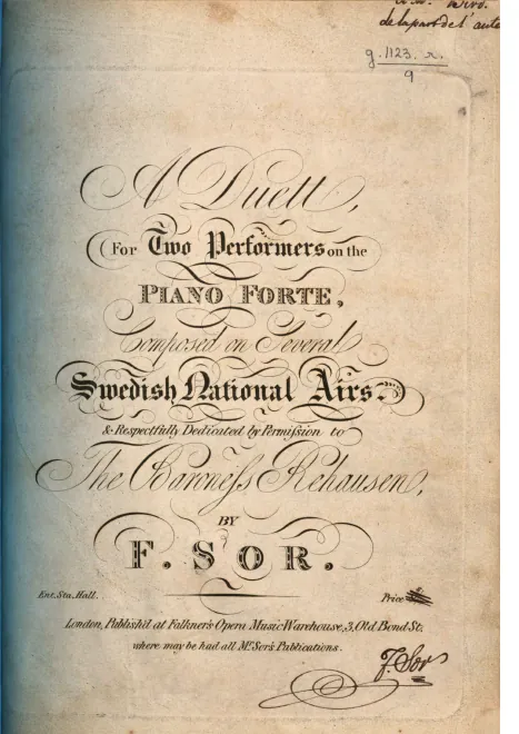 First page of Piano Duet on Swedish National Airs