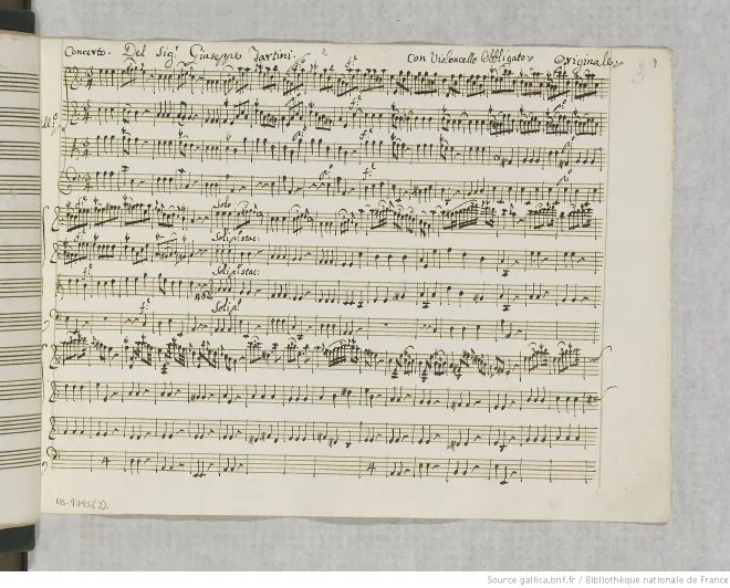 First page of Violin Concerto in A minor