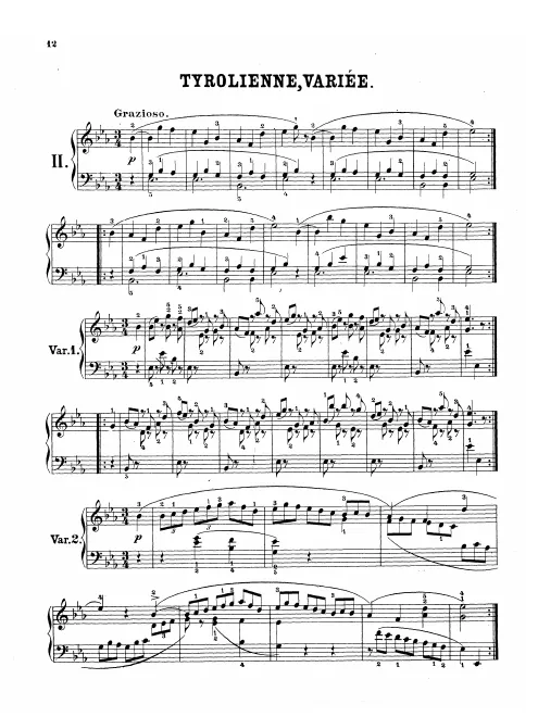First page of Variations on 'Tyrolienne'