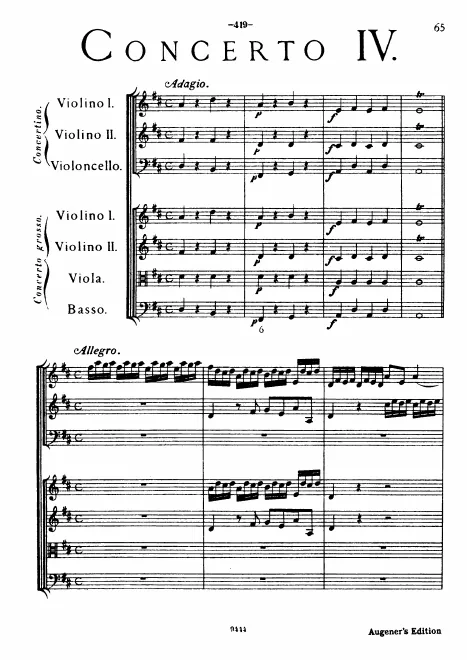 First page of Concerto grosso in D major