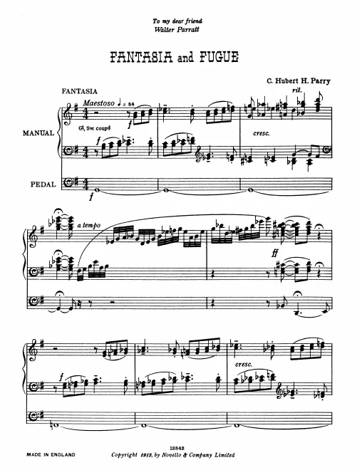 First page of Fantasia and Fugue