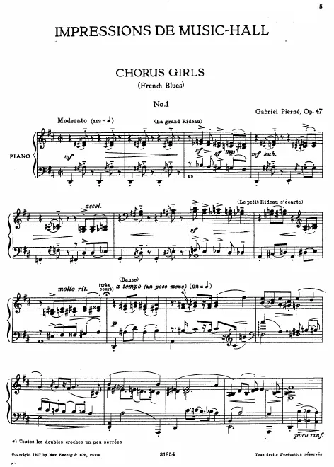 First page of Impressions de music-hall