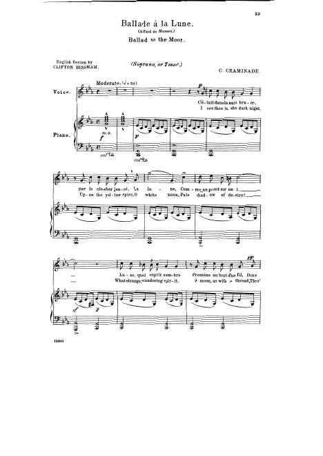 First page of Ballade à la lune
