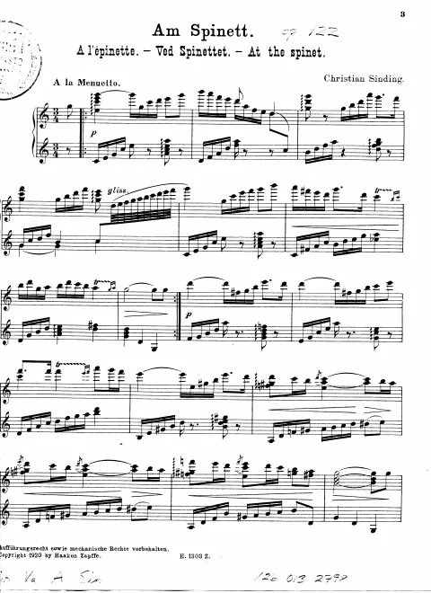 First page of At the spinet