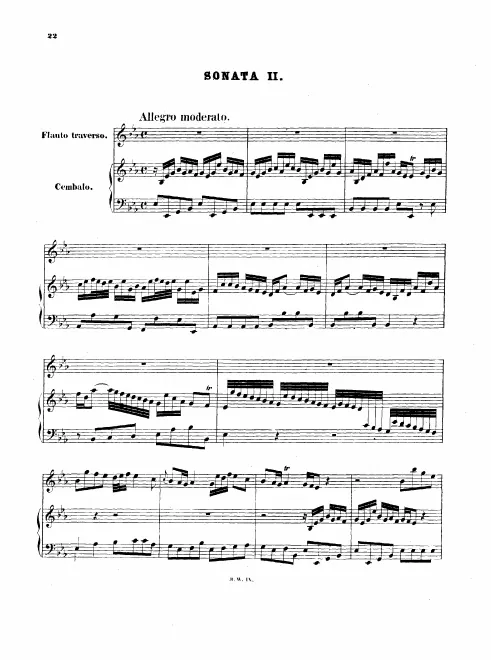 First page of Flute Sonata in E-flat major