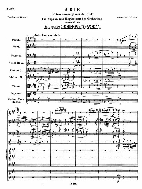 First page of Primo amore piacer del ciel