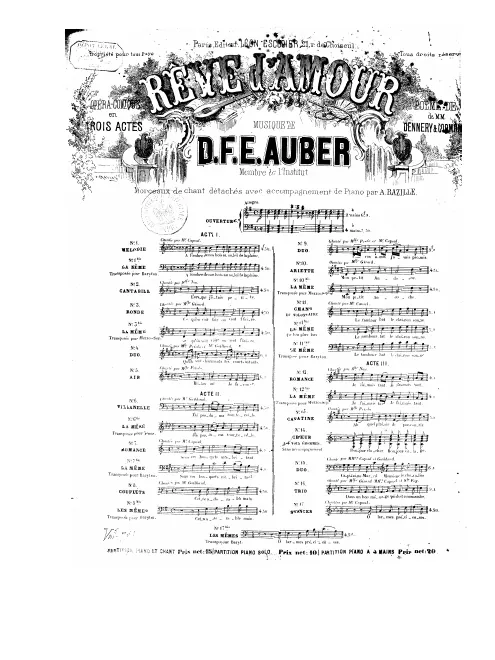 First page of Rêve d'amour