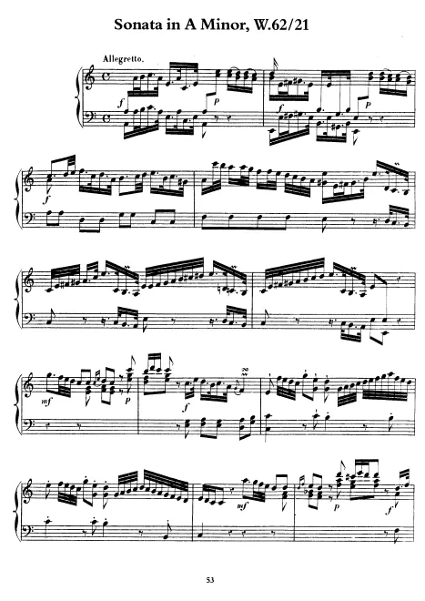 First page of Keyboard Sonata in A minor