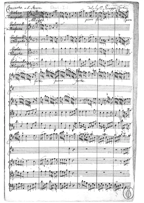 First page of Violin Concerto in D major