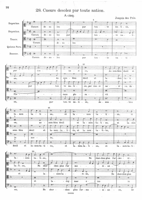 First page of Cueurs desolez par toute nation