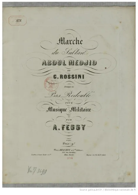 First page of Marcia per il Sultano