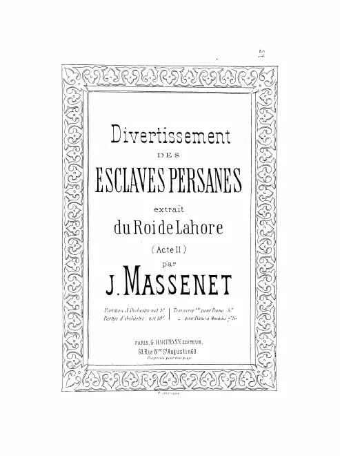 First page of Le roi de Lahore