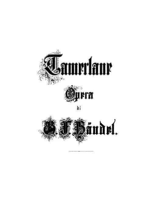First page of Tamerlano