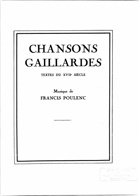 First page of Huit Chansons gaillardes