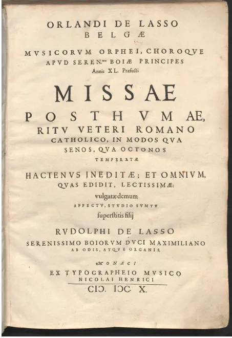 First page of Missa super Bell' Amfitrit' altera