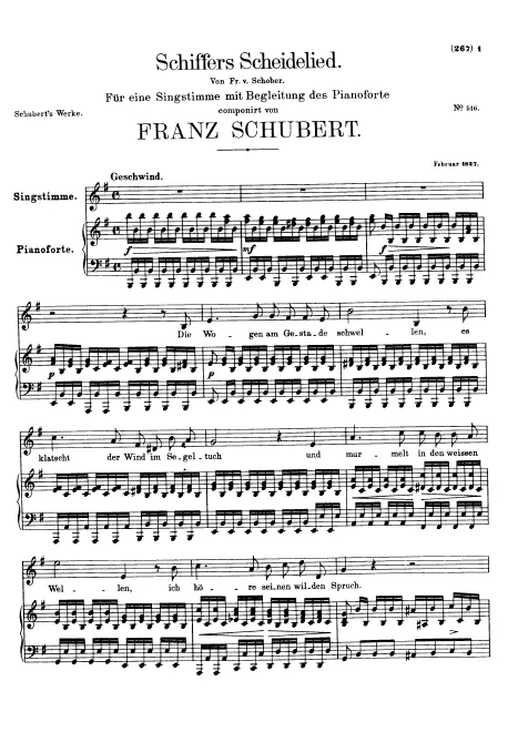 First page of Schiffers Scheidelied