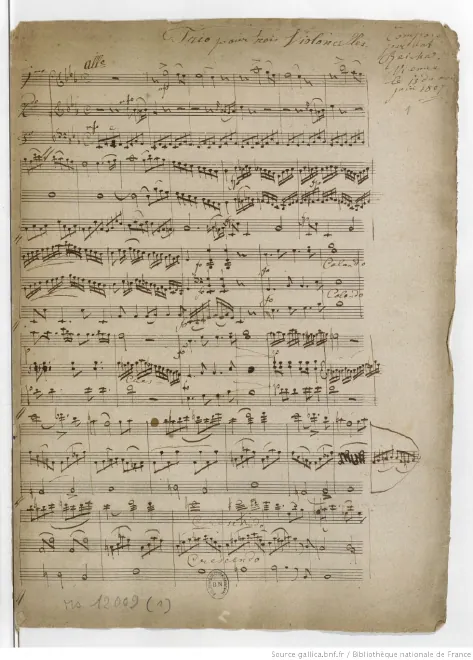 First page of Trio pour trois violoncelles