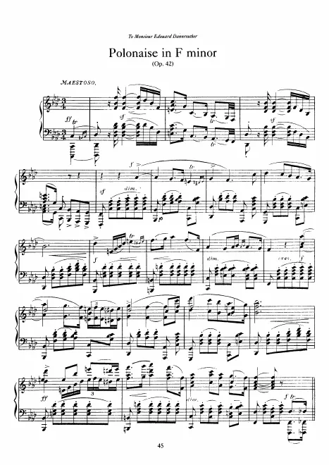First page of Polonaise in F minor