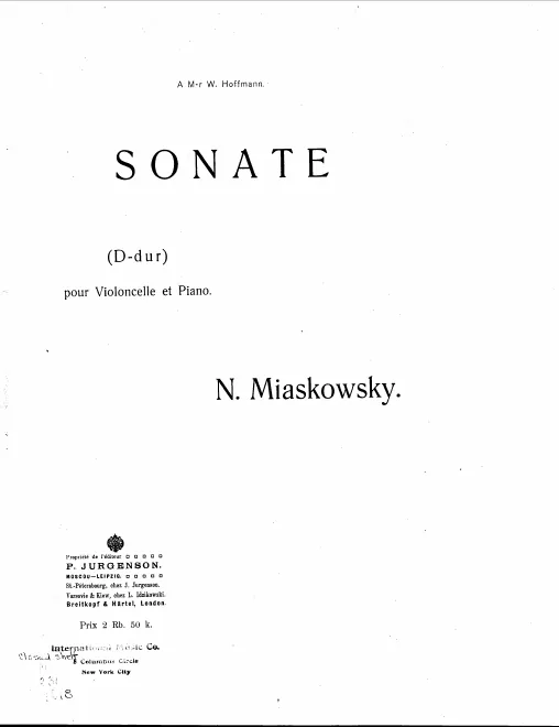 First page of Cello Sonata No.1