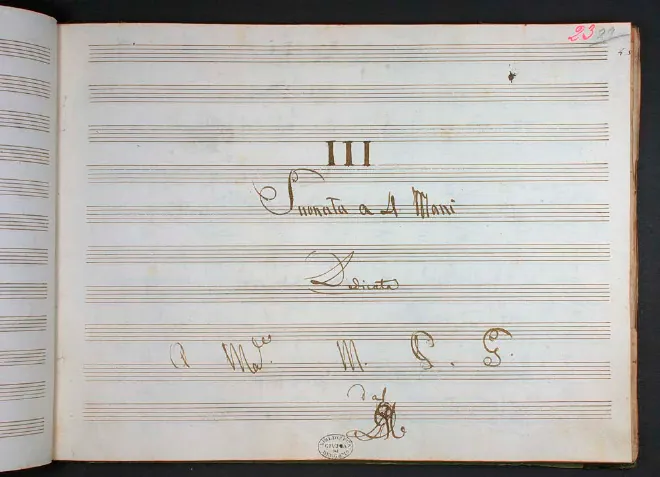 First page of Sonata for Piano Four-Hands in F major