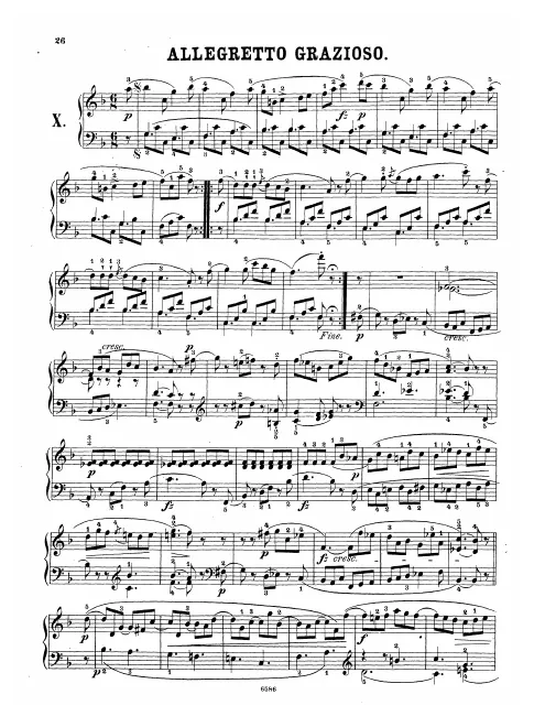 First page of Allegretto Grazioso and Gigue