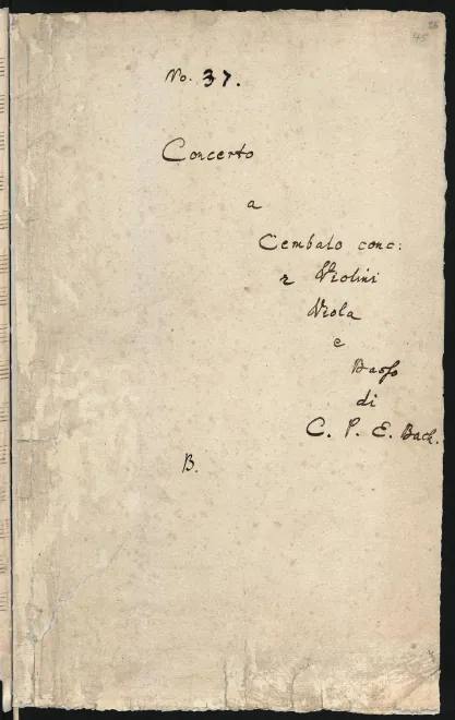 First page of Harpsichord Concerto in B-flat major