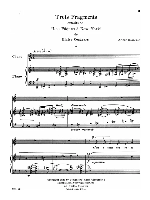 First page of Pâques à New York
