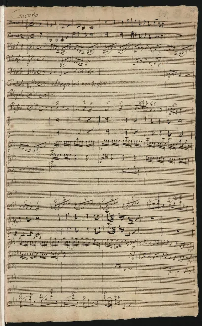 First page of Keyboard Concerto in E-flat major