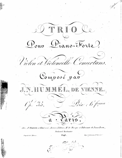 First page of Piano Trio in G major