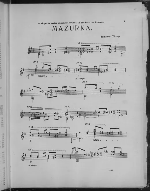 First page of Mazurka in G major