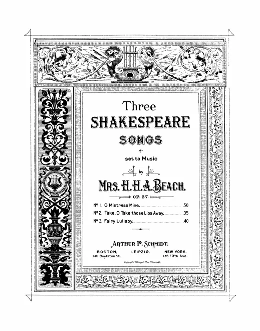 First page of 3 Shakespeare Songs