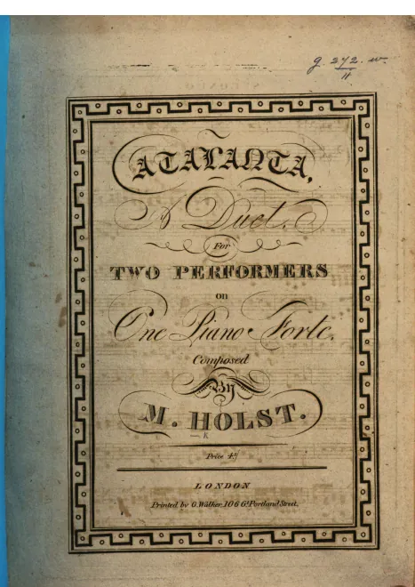 First page of Piano Duet 'Atalanta'