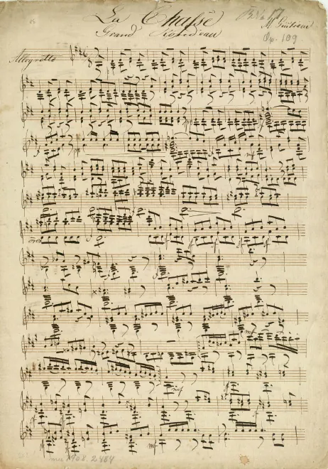 First page of La Caccia, Op.109