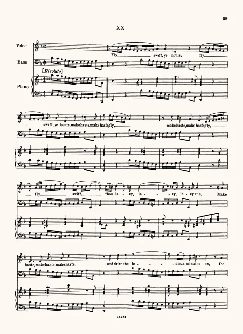 First page of Fly Swift, Ye Hours