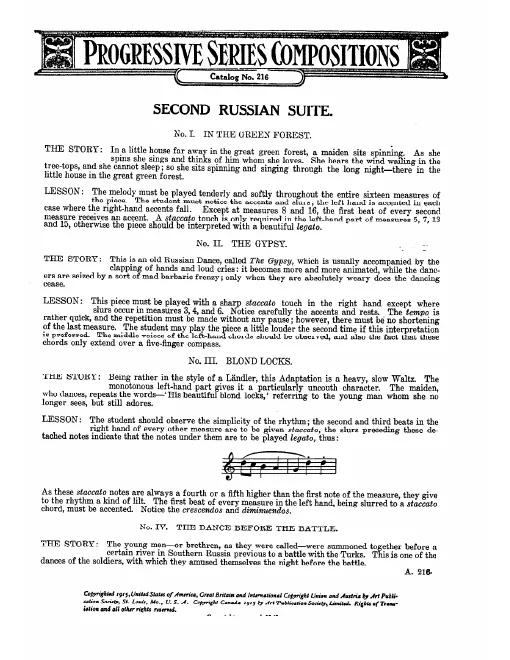 First page of Russian Suite No.2