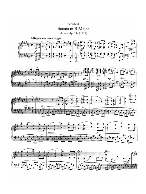 First page of Piano Sonata in B major