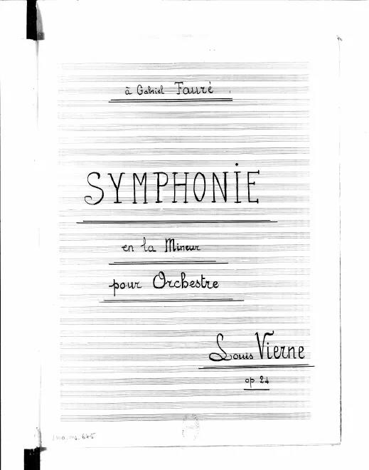 First page of Symphonie en la mineur pour orchestre