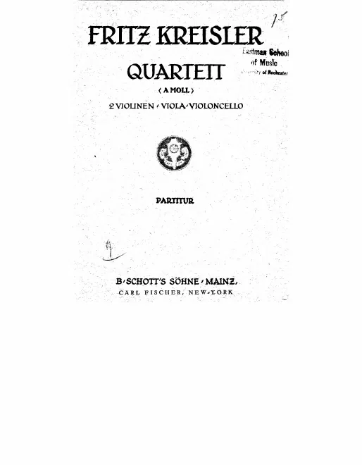 First page of String Quartet in A minor