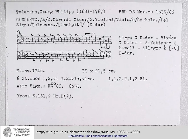 First page of Concerto for 2 Horns