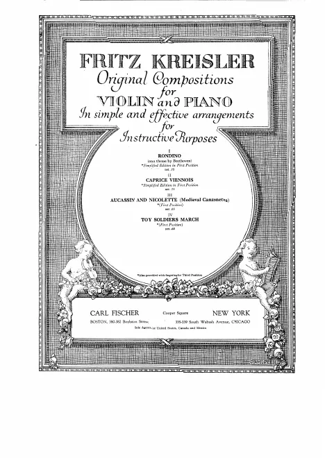 First page of Original Compositions for Violin and Piano