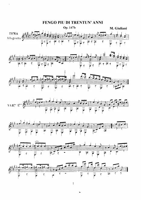 First page of Tengo più di trent'un anni