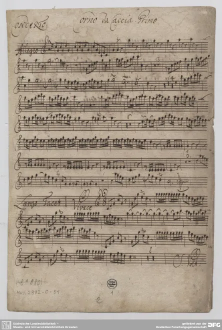 First page of Concerto for 2 Horns