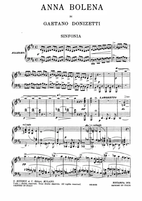 First page of Anna Bolena