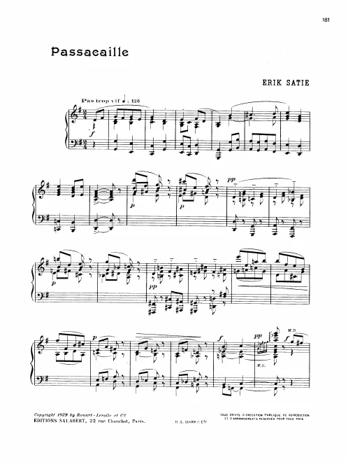 First page of Passacaille